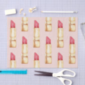 Moderne pastroze en rode lipstick, meisje tissuepapier (Craft)