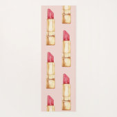 Moderne pastroze en rode lipstick, meisje yogamat (Achterkant)