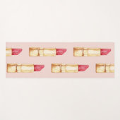 Moderne pastroze en rode lipstick, meisje yogamat (Voorkant (horizontaal))