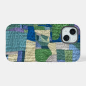 Moderne Patchwork Dekentje telefoonhoes iPhone 15 Case (Achterkant horizontaal)