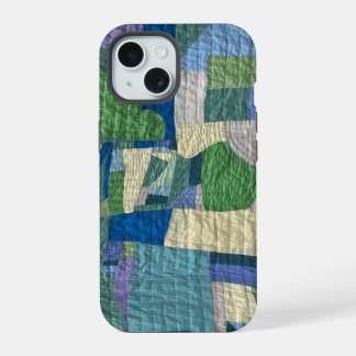 Moderne Patchwork Dekentje telefoonhoes iPhone 15 Case