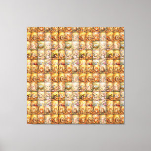 Moderne Patchwork Patroon Collage Canvas Afdruk