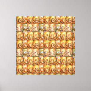 Moderne Patchwork Patroon Collage Canvas Afdruk