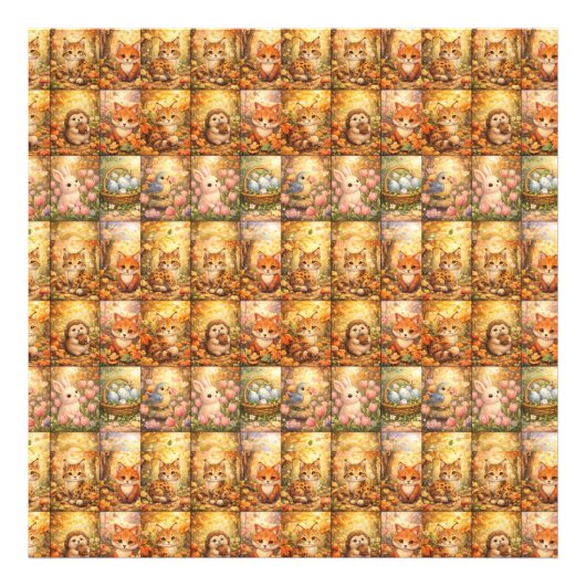 Moderne Patchwork Patroon Collage Foto Afdruk (Voorkant)