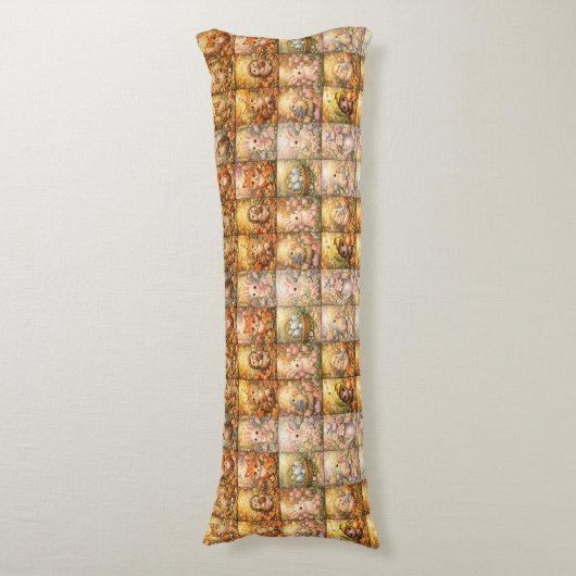 Moderne Patchwork Patroon Collage Lichaamskussen (Voorkant Verticaal)