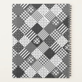Moderne patchwork quilt gingham zwart-wit planner (Achterkant)