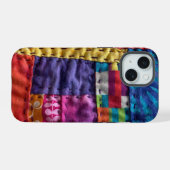 Moderne Patchworkdeken telefoonhoes iPhone 15 Case (Achterkant horizontaal)