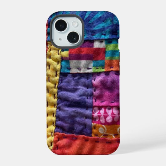 Moderne Patchworkdeken telefoonhoes iPhone 15 Case (Achterkant)