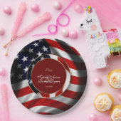 Moderne Patriotische Elegante Amerikaanse Vlag Gou Papieren Bordje (Feest)