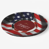 Moderne Patriotische Elegante Amerikaanse Vlag Gou Papieren Bordje (Gekanteld)