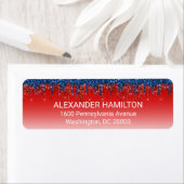 Moderne Patriotische Glitter Drip Retouradres Etiket (Insitu)