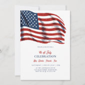 Moderne Patriottische Amerikaanse Vlag 4 juli Fees Kaart (Voorkant)