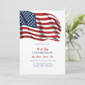 Moderne Patriottische Amerikaanse Vlag 4 juli Fees Kaart (Staand voorkant)