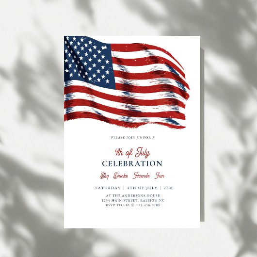 Moderne Patriottische Amerikaanse Vlag 4 juli Fees Kaart