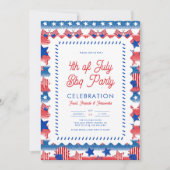 Moderne Patriottische Amerikaanse Vlag 4 juli Part Kaart (Voorkant)