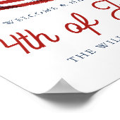 Moderne Patriottische Amerikaanse Vlag 4 juli Part Poster (Hoek)