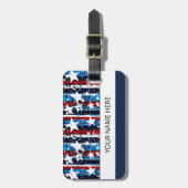 Moderne Patriottische Amerikaanse vlag Bagagelabel (Voorkant verticaal)