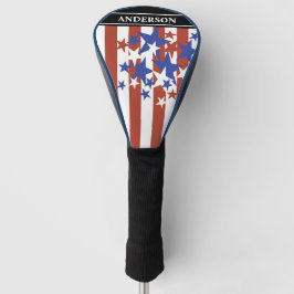 Moderne Patriottische Amerikaanse vlag Naam toevoe Golfheadcover