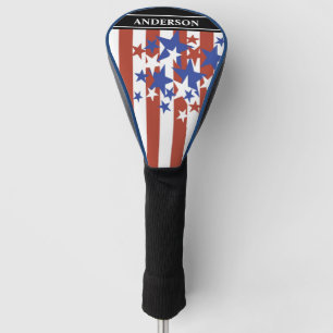 Moderne Patriottische Amerikaanse vlag Naam toevoe Golfheadcover