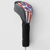 Moderne Patriottische Amerikaanse vlag Naam toevoe Golfheadcover (Schuin)