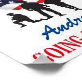 Moderne patriottische Amerikaanse vlag weggaat Poster (Hoek)