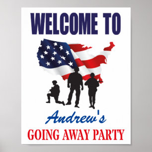 Moderne patriottische Amerikaanse vlag weggaat Poster