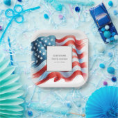 Moderne patriottische gezinshereniging papieren bordje (Feest)