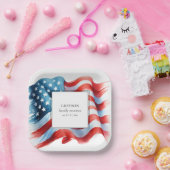 Moderne patriottische gezinshereniging papieren bordje (Feest)