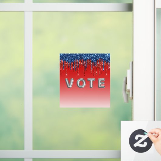 Moderne Patriottische Glitter Drip Stem Raamsticker (Huis)
