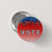 Moderne Patriottische Glitter Drip Stem Ronde Button 3,2 Cm (Voorkant /achterkant)