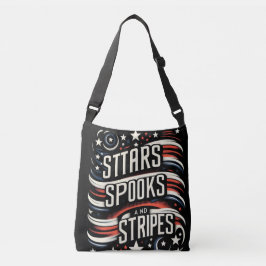 Moderne patriottische kunst: sterren, spooks en st crossbody tas