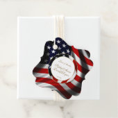 Moderne patriottische legant USA Flag Gold Wedding Bedankjes Labels (In situ)