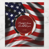 Moderne patriottische legant USA Flag Gold Wedding Wijn Etiket (Enkel label)