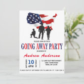 Moderne patriottische militairen gaan weg kaart (Staand voorkant)