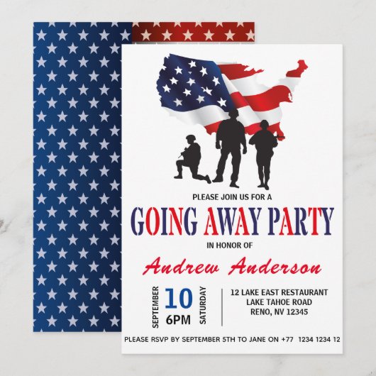 Moderne patriottische militairen gaan weg kaart (Voorkant / Achterkant)