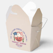 Moderne Patriottische Pompoen Showdown Halloween Bedankdoosjes (Geopend)