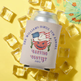 Moderne Patriottische Pompoen Showdown Halloween Blikjeskoeler