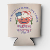 Moderne Patriottische Pompoen Showdown Halloween Blikjeskoeler (Voorkant)