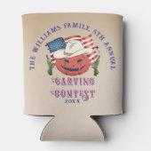 Moderne Patriottische Pompoen Showdown Halloween Blikjeskoeler (Achterkant)