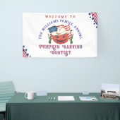 Moderne Patriottische Pompoen Showdown Halloween Spandoek (Beurs)