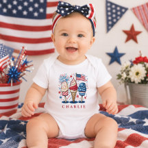 Moderne Patriottische Popsicle Persoonlijke Baby