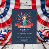 Moderne Patriottische Rood Wit En Blauw 4 Juli Kaart