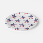 Moderne patriottische sterren en Stripes Red White Papieren Bordje (Gekanteld)