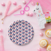 Moderne patriottische sterren en Stripes Red White Papieren Bordje (Feest)