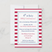 Moderne Patriottische Zomer 4 juli Barbecuefeest Kaart (Voorkant)