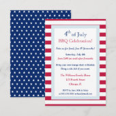Moderne Patriottische Zomer 4 juli Barbecuefeest Kaart (Voorkant / Achterkant)
