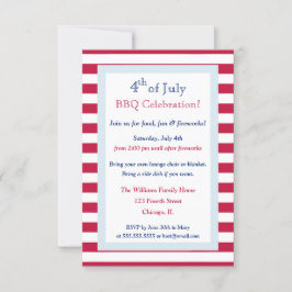 Moderne Patriottische Zomer 4 juli Barbecuefeest Kaart