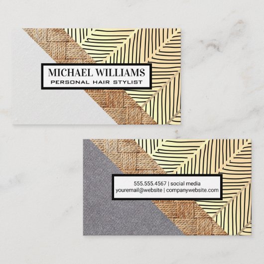 Moderne patronen en materialen visitekaartje (Voorkant / Achterkant)