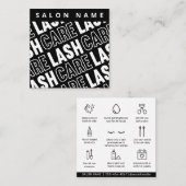 Moderne patronen Eyelash Extensions Lash Aftercare Vierkante Visitekaartje (Voorkant / Achterkant)