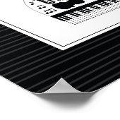 Moderne patronen voor zwarte en witte muziekinstru poster (Hoek)